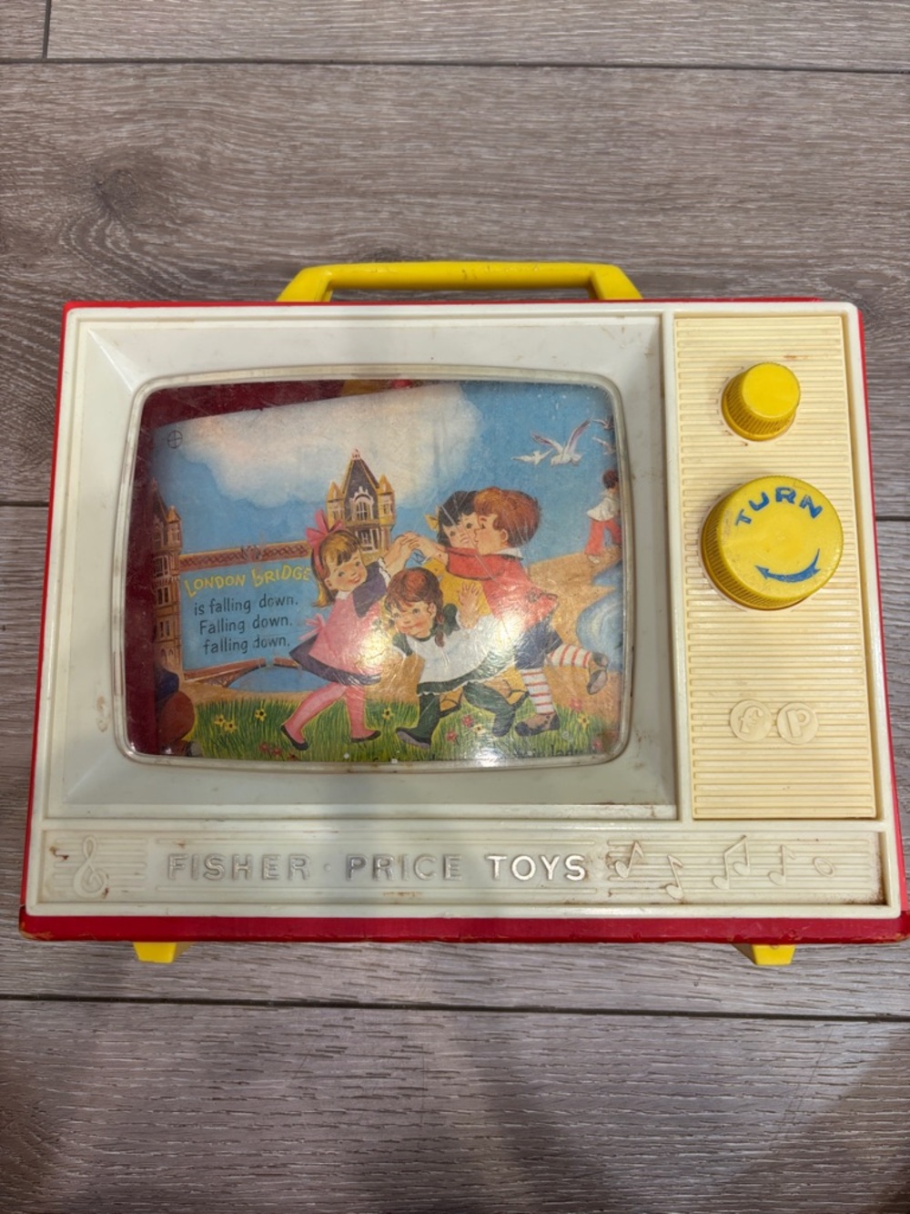 Vintage Fisher Price Red and Yellow Toy Radio